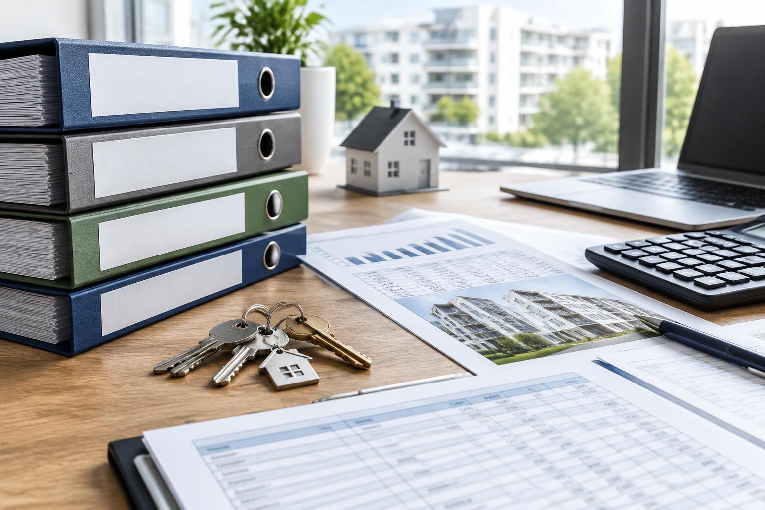 Geordnete Unterlagen zur Verwaltung vermieteter Immobilien